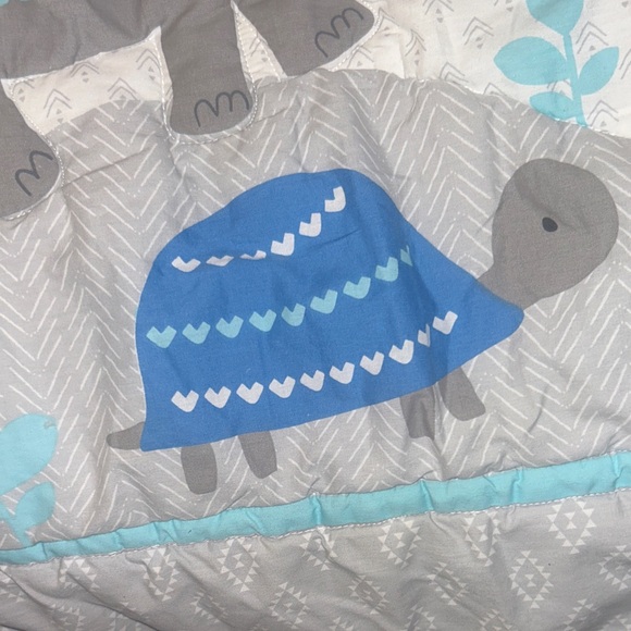 Adorable Safari Animal Baby Quilt in Gray and Blue - Picture 7 of 7